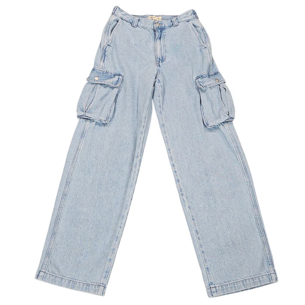 Madewell Jeans Womens Size 24 Low Slung Cargo Straight Leg Casual Light Wash